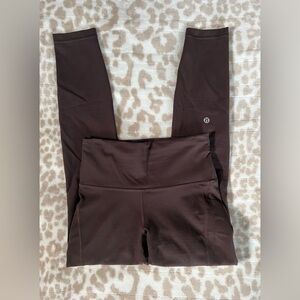 Lululemon Wunder Train High-Rise Tight with Pockets 25" Espresso, Size 4